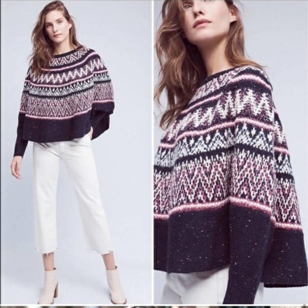 Anthropologie Sleeping On Snow Midland Fair Isle Dolman Sweater XS/S